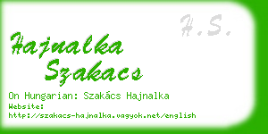 hajnalka szakacs business card